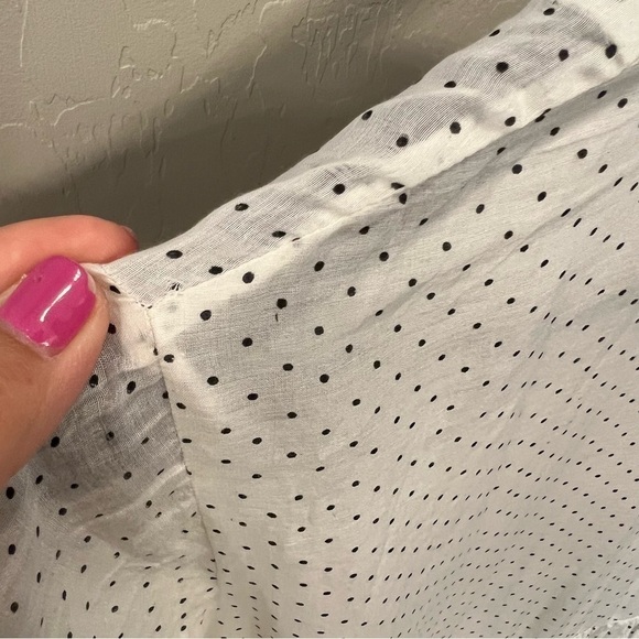 KILOL Midi tiered tunic dress, polka dot print, sheer,deep side slits,buttons XS - Picture 13 of 13